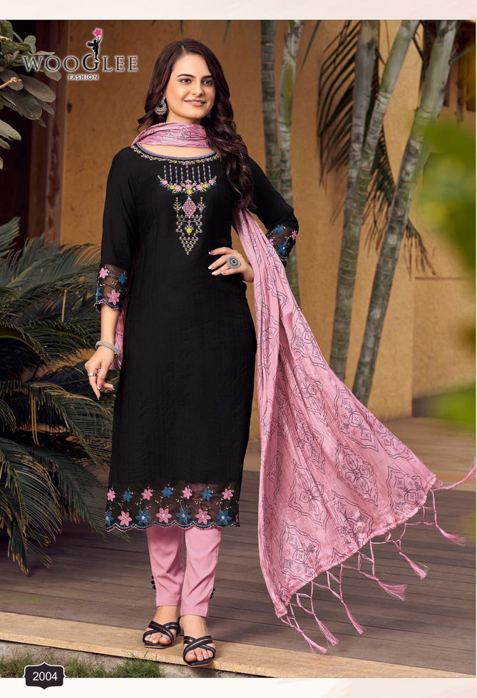 Sagaai By Wooglee Viscose Embroidery Kurti With Bottom Dupatta Wholesale Market In Surat